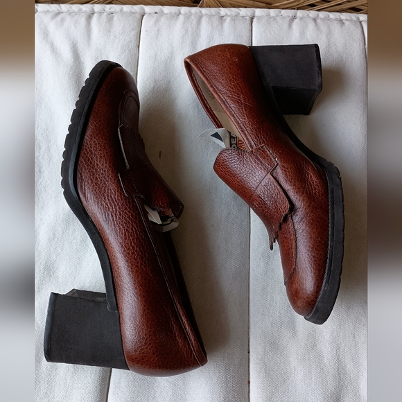 Enzo Angiolini Shoes - Vintage Enzo Angiolini Brown Women's Leather Loafer Heels_10